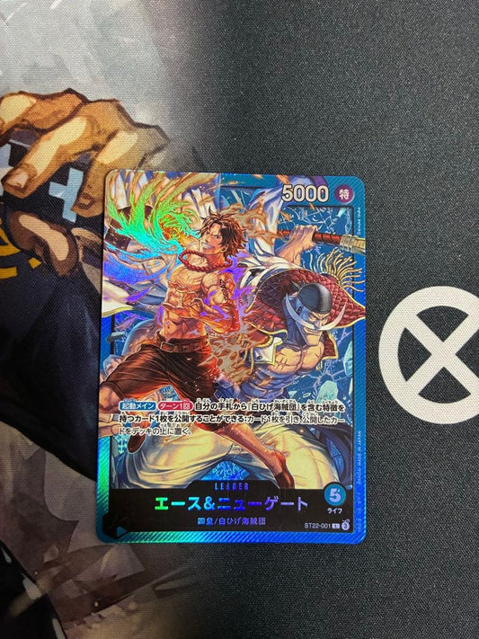One Piece Monkey D. Luffy OP05 SR Japanese trading card featuring Ace and Whitebeard in parallel design
