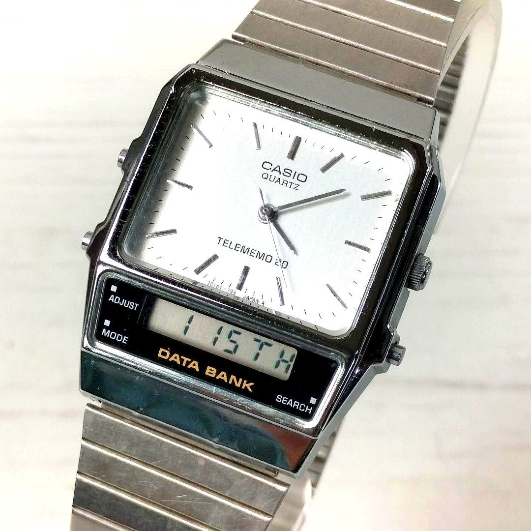 Casio Data Bank TeleMemo20 AB-100 vintage Japanese quartz electronic watch in used condition