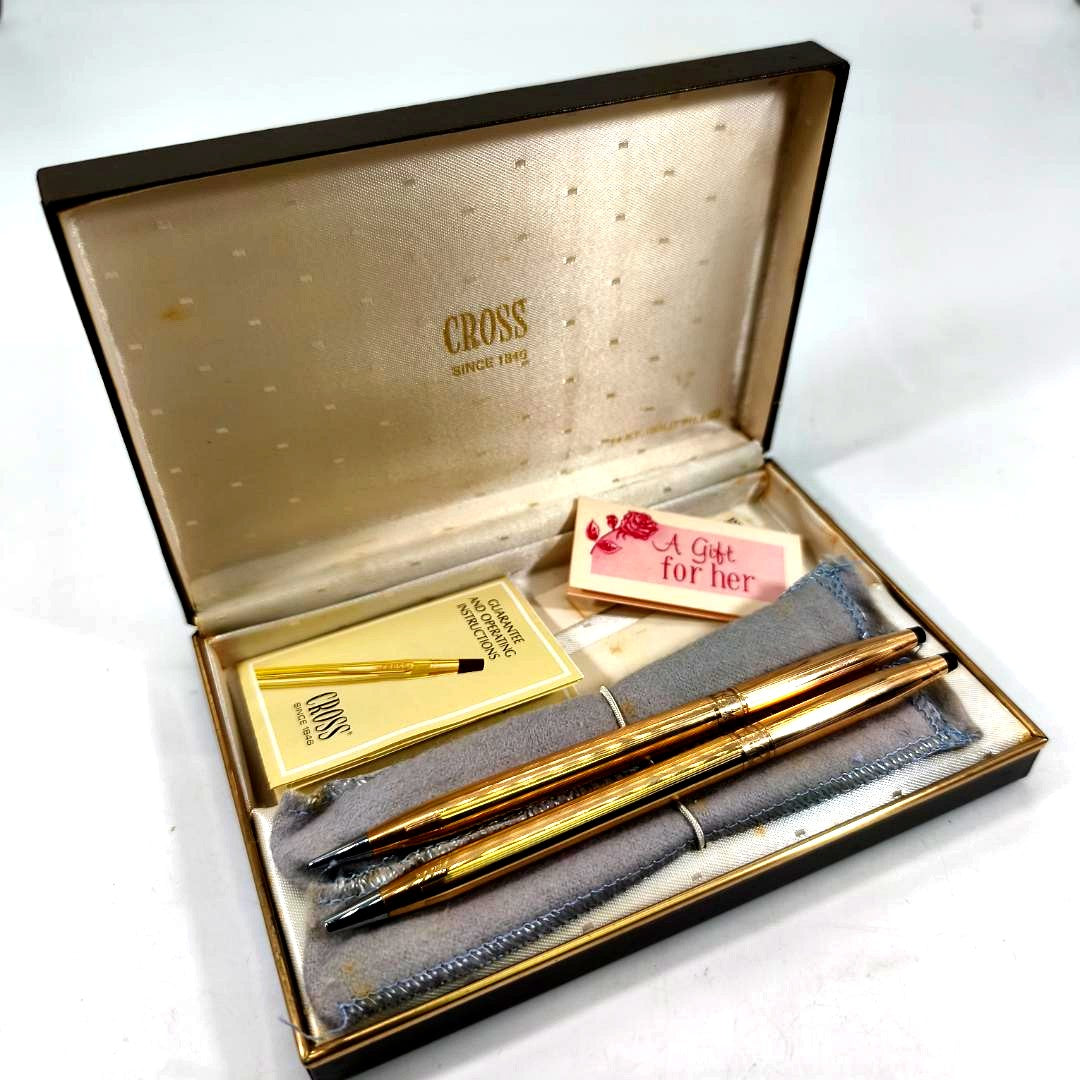 Cross Classic Century Gold Ballpoint Pen and Pencil Set