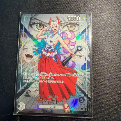 One Piece Battle of Wano Yamato Leader Parallels OP16-079 trading card in protective sleeve