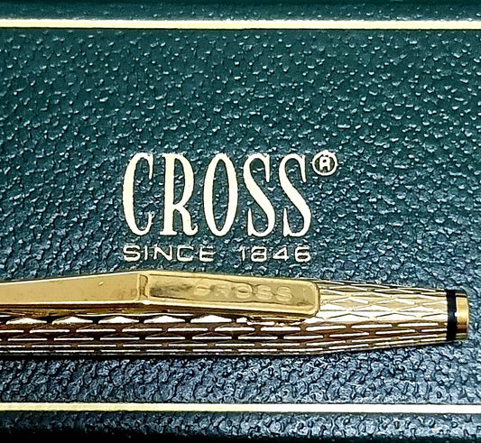 CROSS Spyra Golden Shimmer twist ballpoint pen in gold with box and instruction manual
