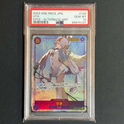 One Piece Card Game Utah Parallel card graded PSA Gem MT 10, Japan import, rare collectible