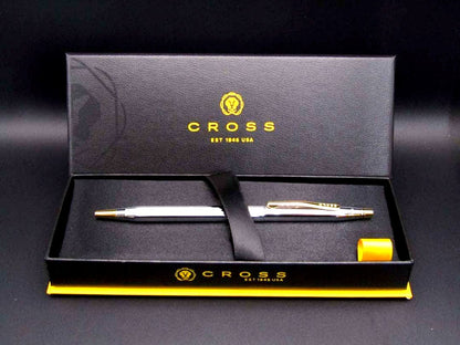 Cross Classic Century 3302 Medalist silver gold oil-based ballpoint pen with twist mechanism