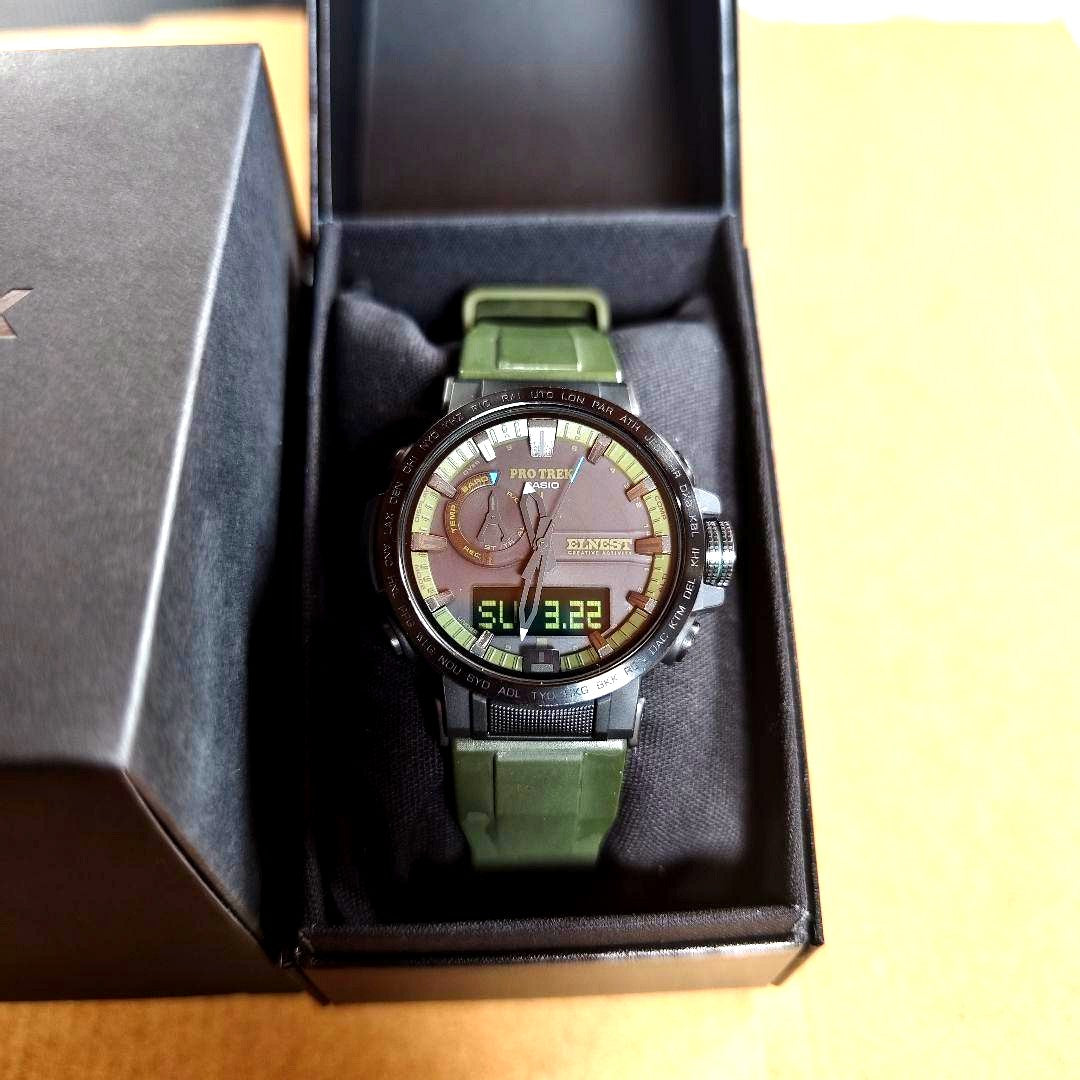Used Casio Pro Trek PRW-60ECA-1AJR watch with black band and digital analog display, Japan import