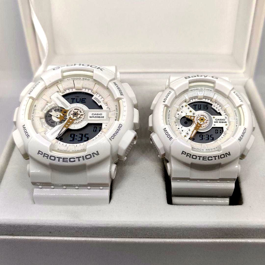 Casio G-Shock and Baby-G Lovers Collection 2017 Christmas limited pair watch set LOV-17A-7AJR in white and gold