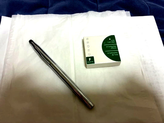 Cross F Model fountain pen with NC 89215 ink cartridge included, used excellent condition