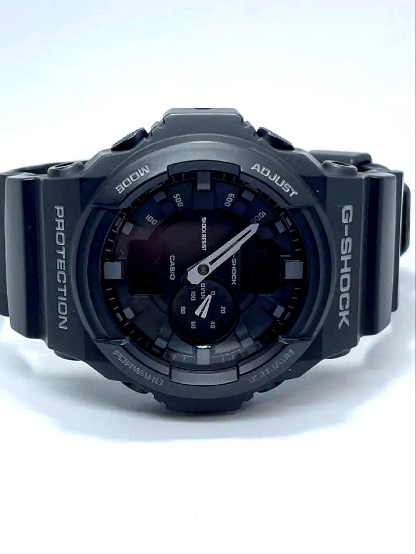 Used Casio G-Shock GA-150-1AJF analog-digital watch with black case and strap showing minor wear