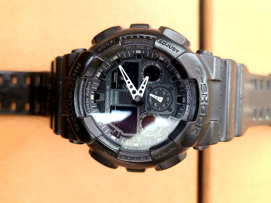 Casio G-Shock GA-100 5081 all black analog-digital watch with rugged design and large display