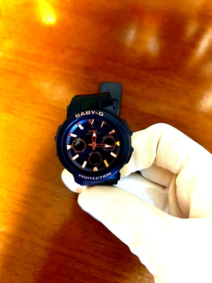Casio Baby-G Radio Solar Watch with solar charging and 10 ATM water resistance in sleek design