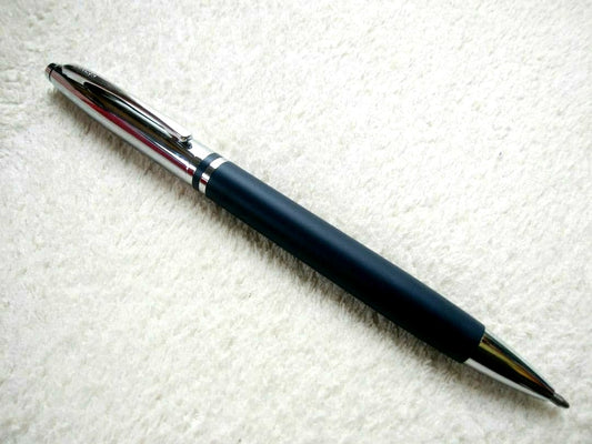 Cross Classic Tuxedo Avatar ballpoint pen in navy with silver alloy clip and twist mechanism