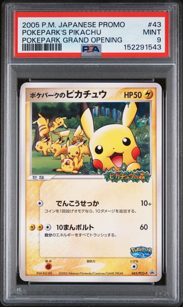 Pikachu PSA 9 Attraction Limited Pokémon card from PokePark Japan Import in protective case