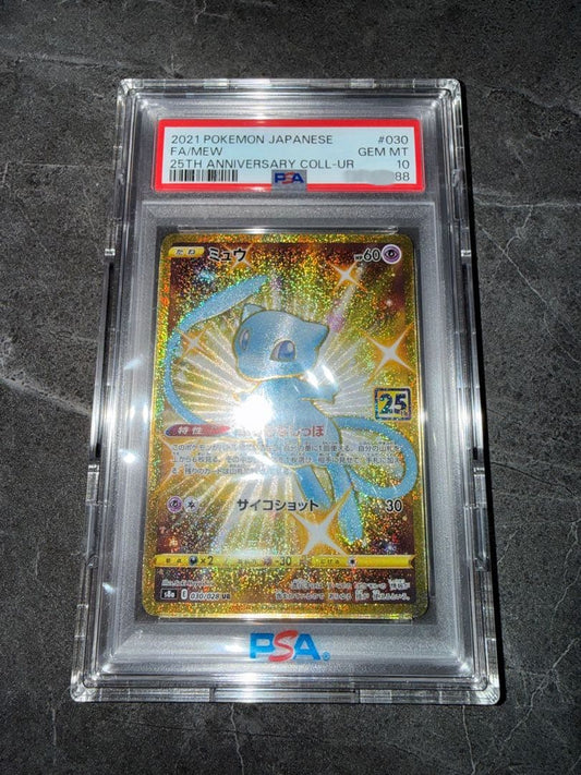 Pokemon Mew 25th UR PSA10 card from 25th Anniversary Collection in full protective case, Japan import