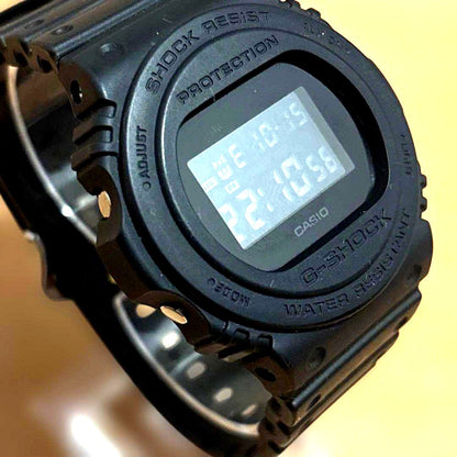 Casio G-Shock DW-5750E watch all black with digital display front view