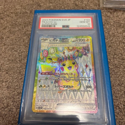 Pokemon Brand Pikachu Ex SV8 122/100 SR PSA graded GEM MT 10 collectible card from Japan import