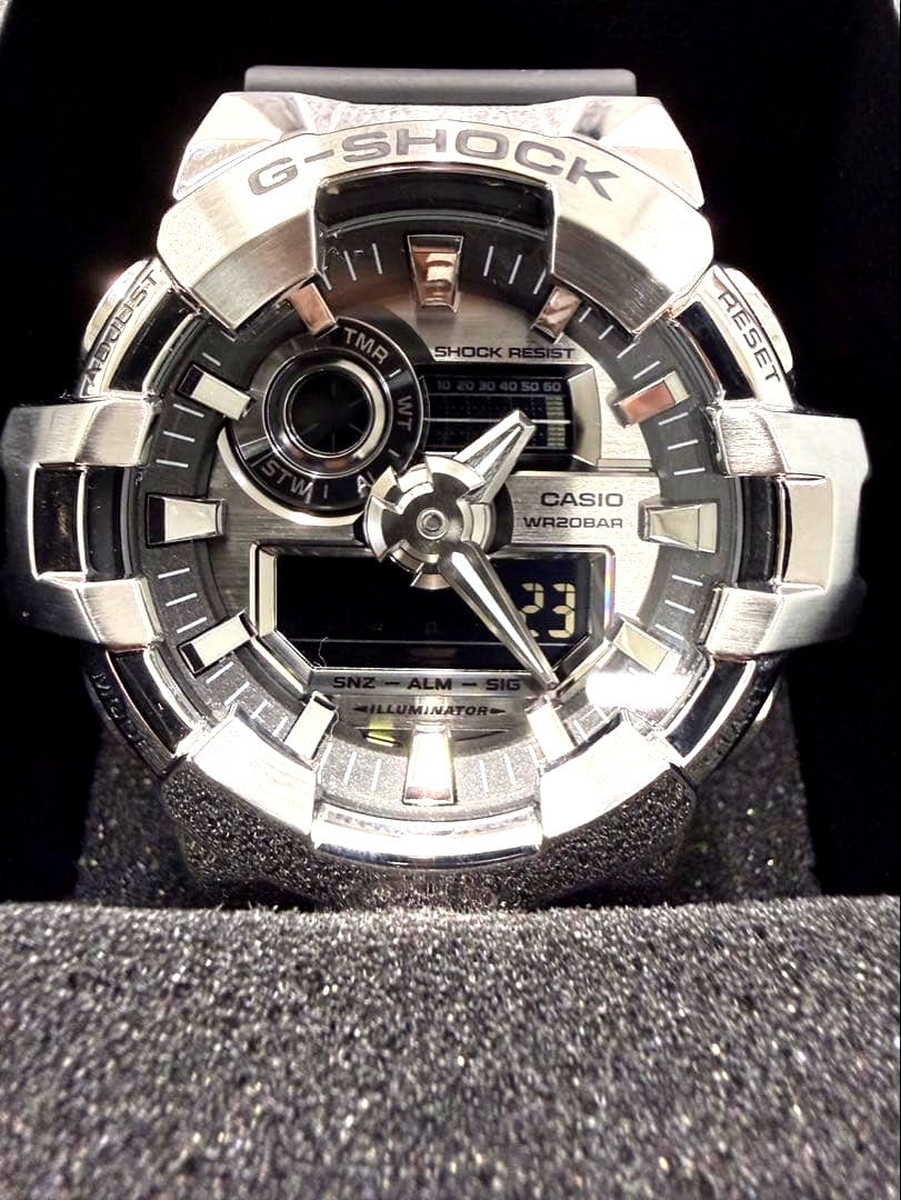 Casio G-Shock Metal Covered Series GM-700-1AJF Watch with Box and Manual