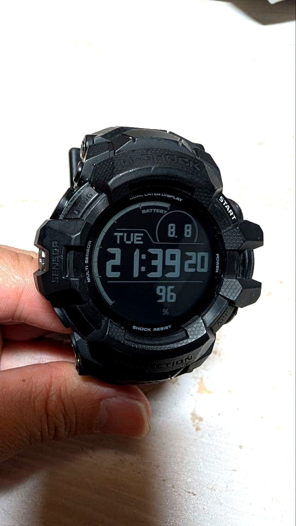 Casio G-Shock GSW-H1000 digital watch with dual-layer display and titanium back cover
