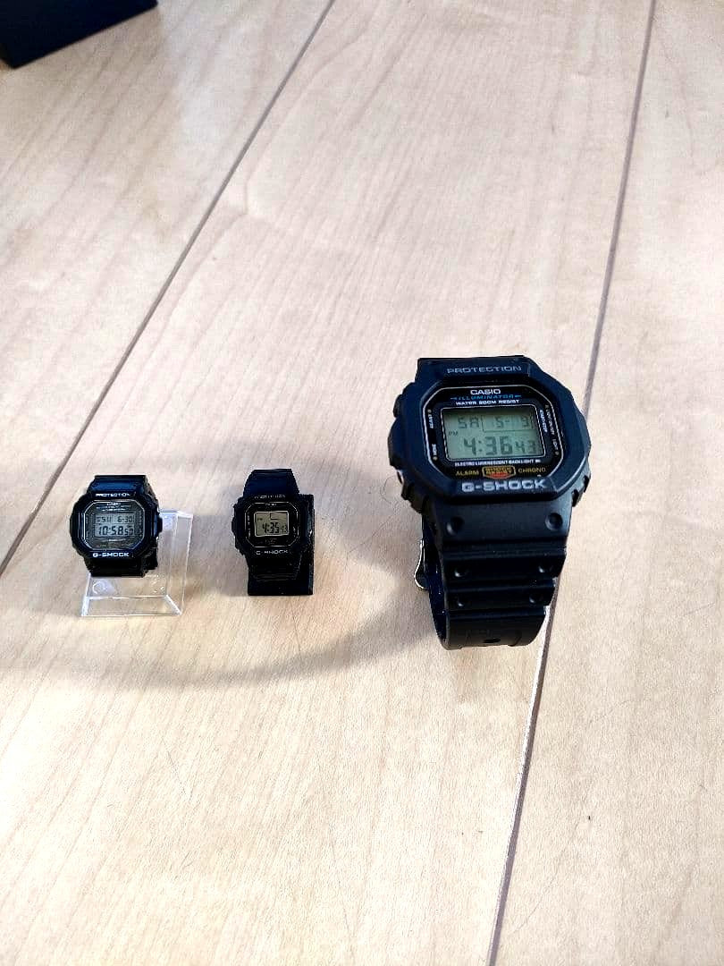 Casio G-Shock 3-piece DW-5600 Series watch set with nano watch and Casio watch ring