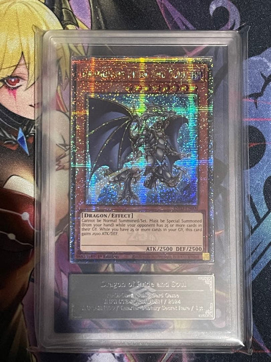 Seventh Generation Ultimate Dragon ARS10+ 25th Secret EU Version certified collectible card in protective casing