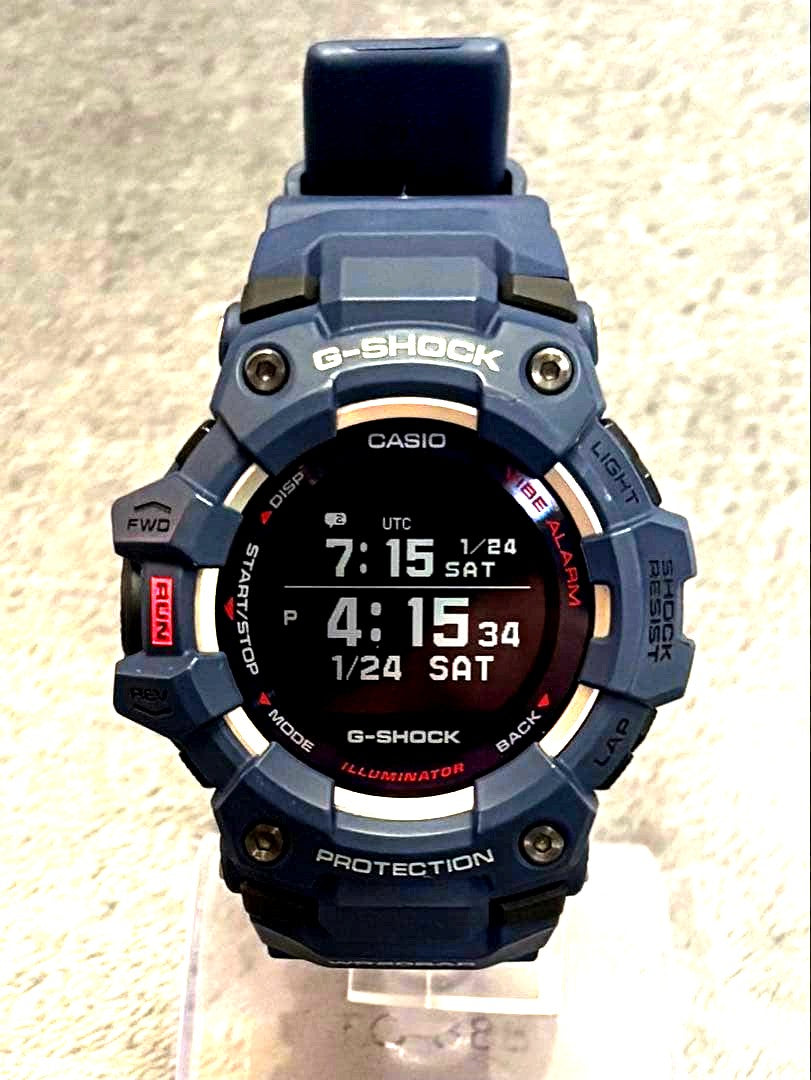 Casio G-Shock GBD-100-2JF digital watch with blue accents and replaced battery Japan import