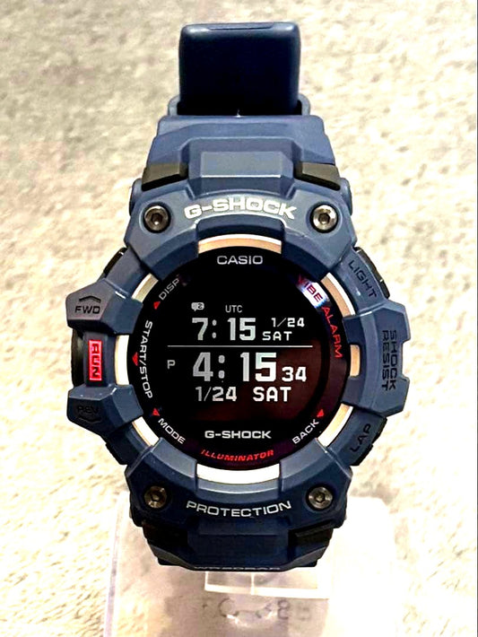 Casio G-Shock GBD-100-2JF digital watch with blue accents and replaced battery Japan import