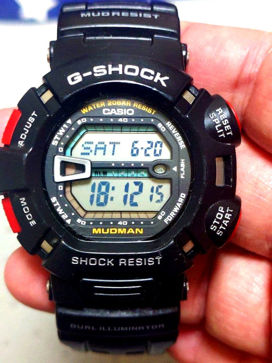 Casio G-Shock Mudman G-9000 series used watch Japan import with visible wear