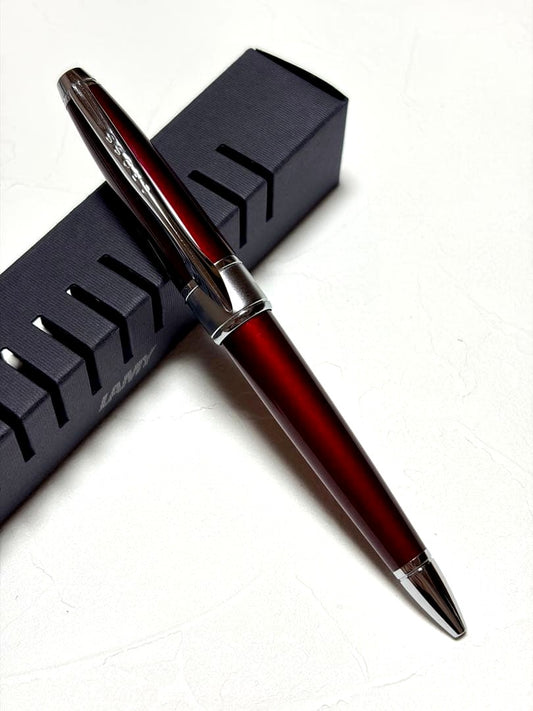 Cross Apogee ballpoint pen in Bordeaux color with blue ink core, sleek design, Japan import