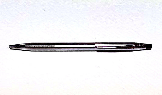 Silver Cross screw-type ballpoint pen made in USA with aged ink, vintage collectible from Japan import