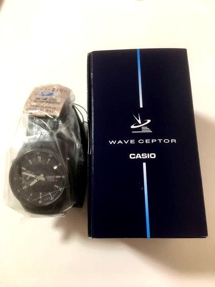 Casio LCW-M300DB-1AJF black solar-powered radio-controlled wristwatch with dual LCD displays