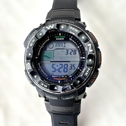 Casio Pro Trek PRW-2500 black outdoor watch with digital display and durable design, Japan import