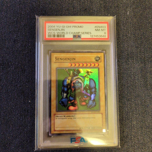 Yu-Gi-Oh 2004 Promo WCS-EN403 Sengenjin card graded PSA8 Near Mint-Mint English version