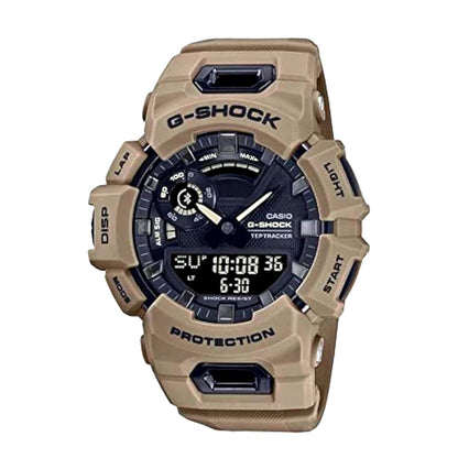 Casio G-Shock GBA-900UU-5A model dual time watch with resin case and band, showing digital and analog display