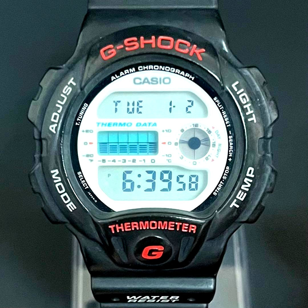 Casio G-Shock Dw-6100-1 Model with Thermo Sensor, 20 Atm Waterproof, 1992 Release — Japan Import