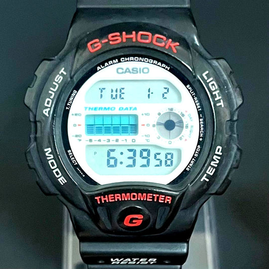Casio G-Shock Dw-6100-1 Model with Thermo Sensor, 20 Atm Waterproof, 1992 Release — Japan Import
