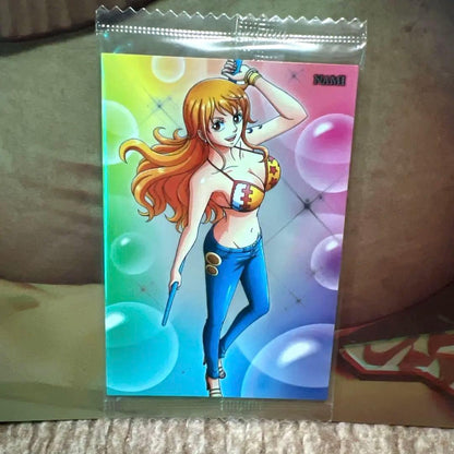 One Piece Wafer Card Japan Import with shining surface unopened showing some minor marks