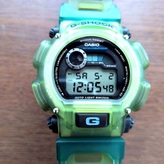Casio G-Shock X-treme clear blue digital watch with shock resistance and digital display in used condition