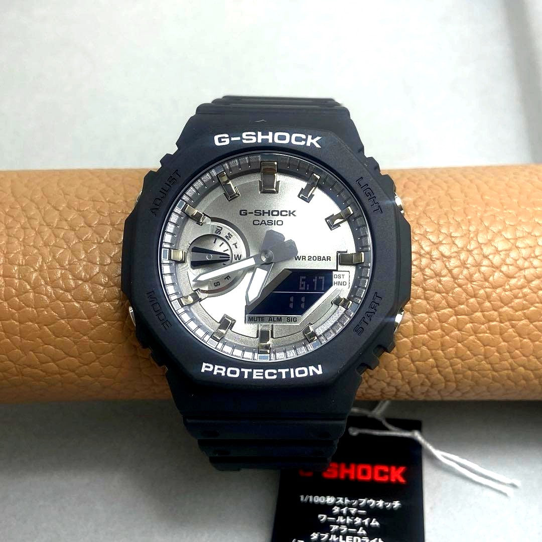 Casio G-Shock GA-2100SB-1AJF analog digital combination watch with octagonal bezel and black carbon core guard