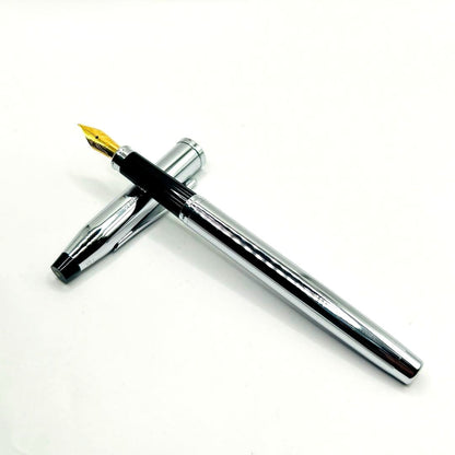 Cross Pen Line Silver Fountain Pen with Gold Nib and Case