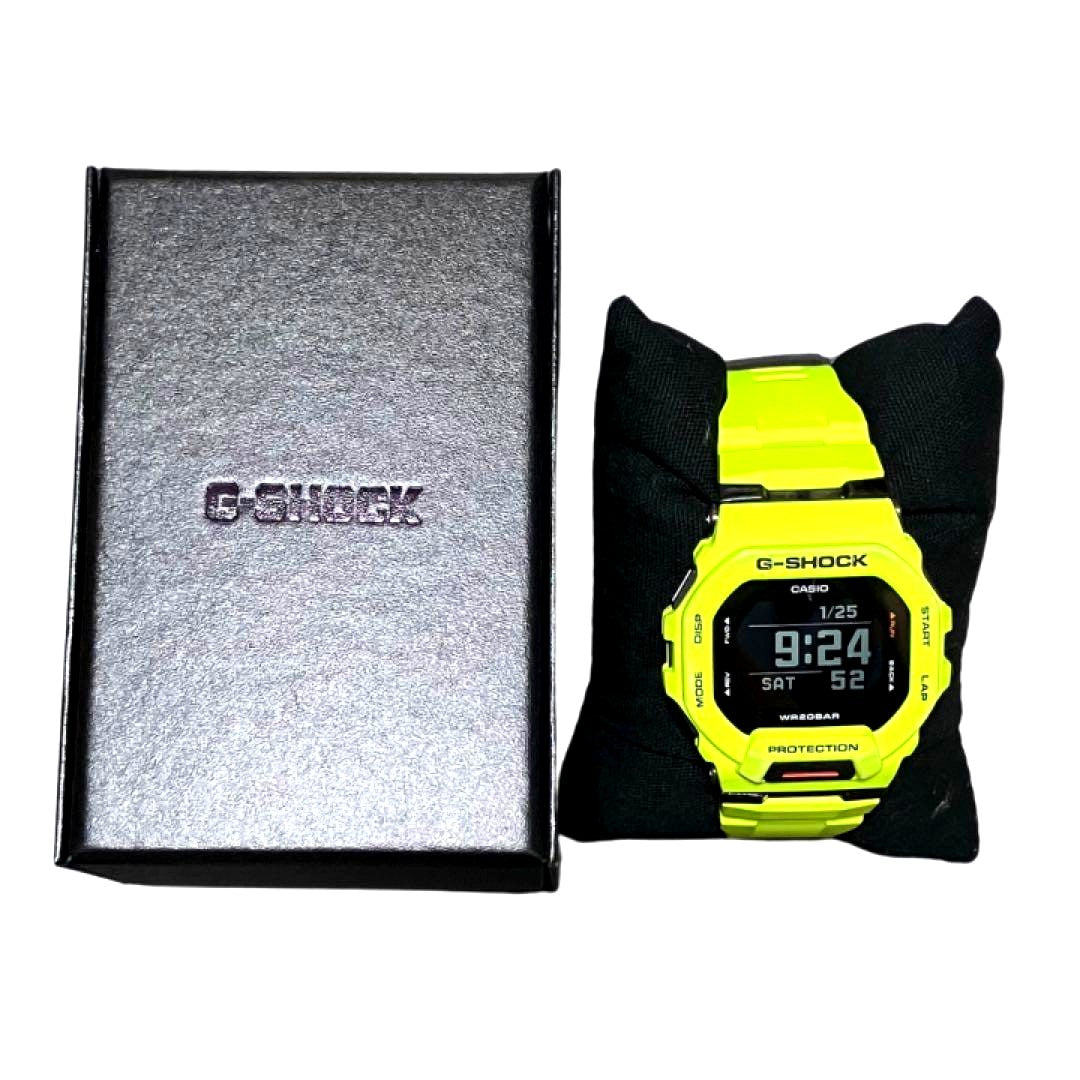 Casio G-Shock G-Squad GBD-200 Series fluorescent yellow watch model 3506 with yellow resin case