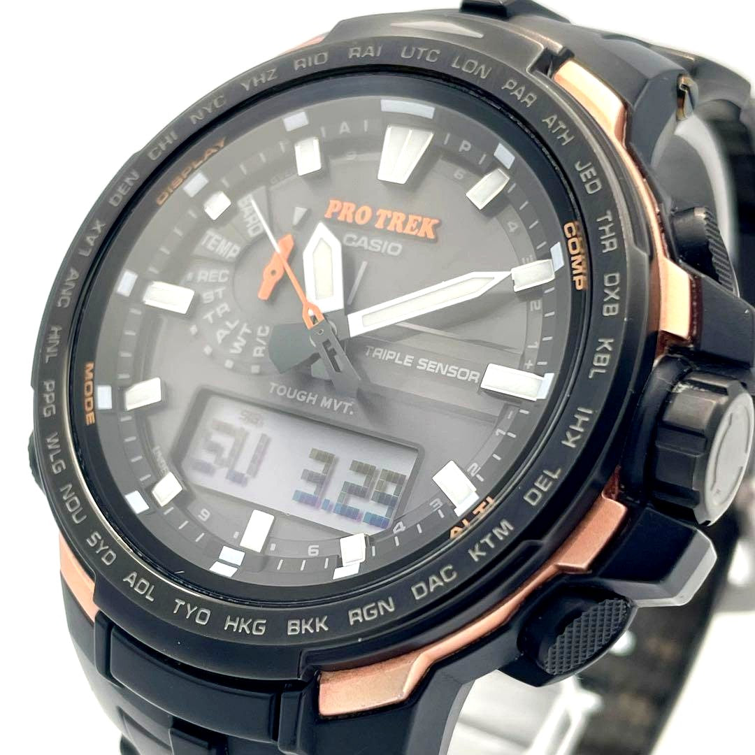 Casio Pro Trek PRW-6100Y-1JF Radio Solar Watch Japan Import with black strap and digital display