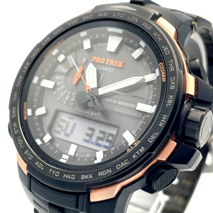 Casio Pro Trek PRW-6100Y-1JF Radio Solar Watch Japan Import with black strap and digital display