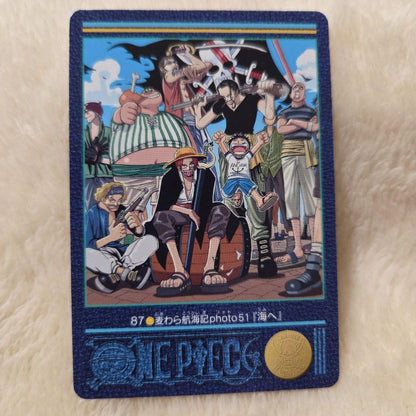 Bandai One Piece Visual Adventure 87 Straw Hat Voyage trading card from 2001 featuring Monkey D. Luffy and Red-Haired Shanks