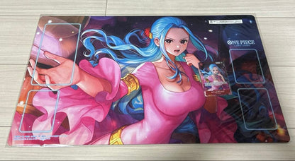 Official One Piece Playmat featuring Nefertari Vivi with sealed promo card from Japan import by Nephtali
