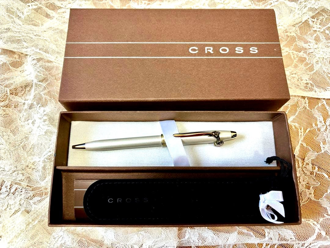 Cross Ballpoint Pen with Heart and Key Charms