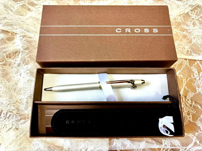 Cross Ballpoint Pen with Heart and Key Charms