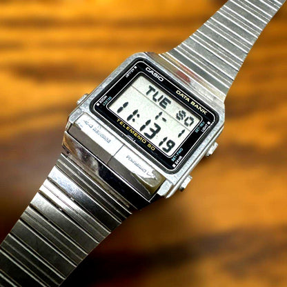 Casio Data Bank Digital Watch with Silver Metal Strap