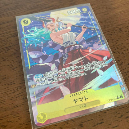 One Piece Yamato SR single trading card in protective sleeve from Japan import
