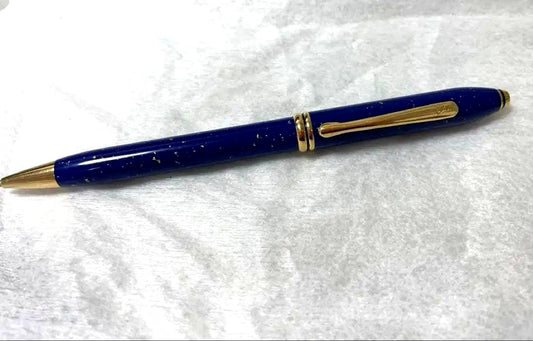 Cross Townsend Lapis Lazuli ballpoint pen with 22k gold leaf and real lapis lazuli finish