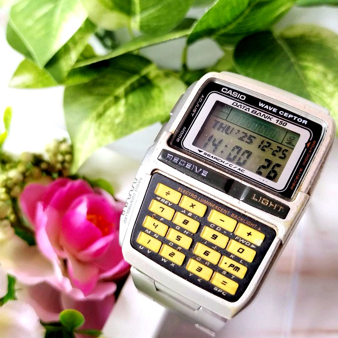 Casio Data Bank 150 DBC-W151 men's digital watch with genuine metal bracelet