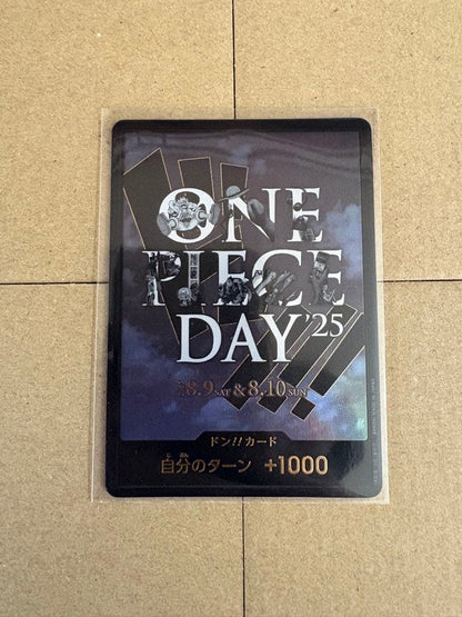 One Piece Day 25 Don Card featuring character with +1000 effect during your turn