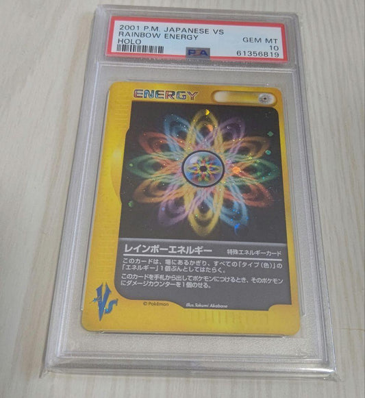 2001 Rainbow Energy Card VS featuring rare spiral and cross holo patterns PSA10 graded collectible